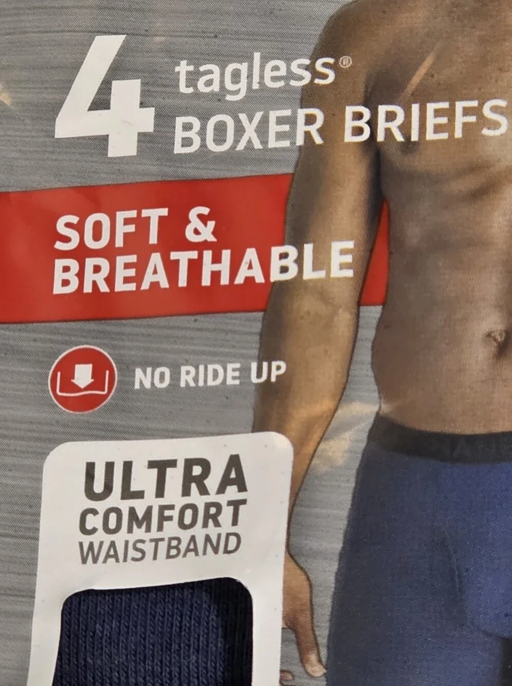 Hanes Mens Big & Tall Ultimate 4-Pack Tagless Boxer Briefs Mens Size 2XB New